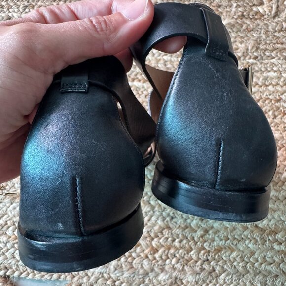 Mellow Yellow Black Leather Sandals - Size EU 39 / US 8.5-9 🖤 - Picture 2 of 8